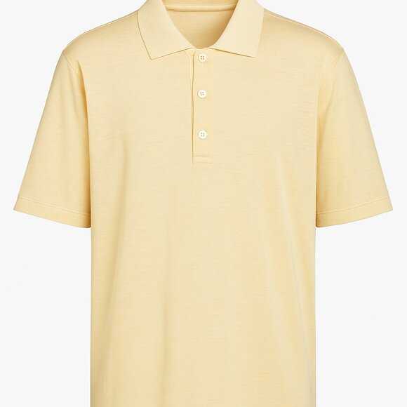 ✨ Vintage Finn 100% Silk Polo Shirt Men’s Medium – Light Yellow / Champagne - Picture 1 of 17